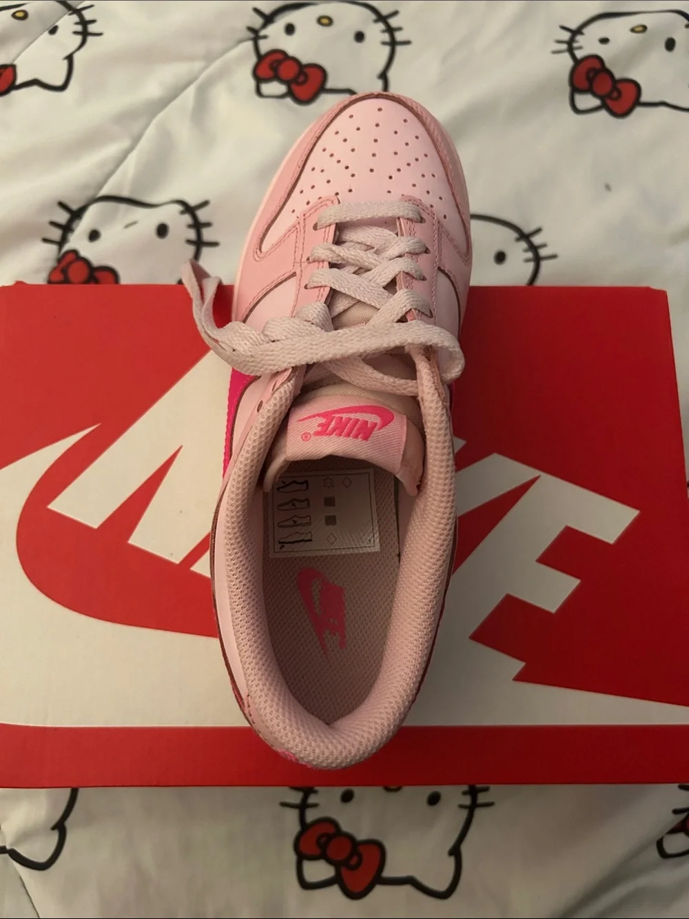 Nike Dunk Low Pink with Bright Pink Swoosh